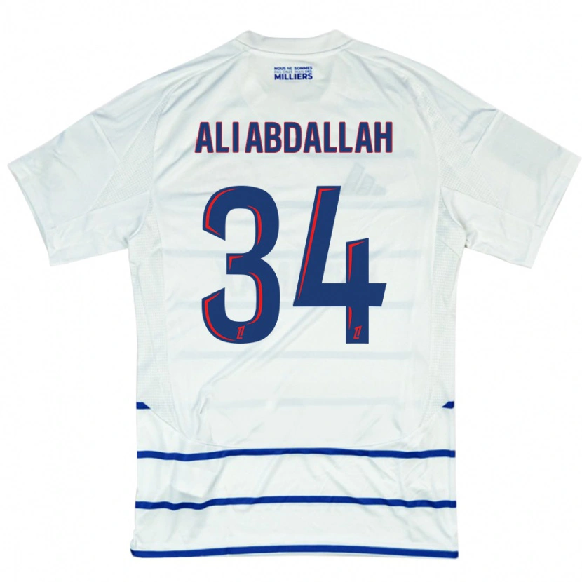 Danxen Niño Camiseta Aboubacar Ali Abdallah #34 Blanco Azul 2ª Equipación 2024/25 La Camisa