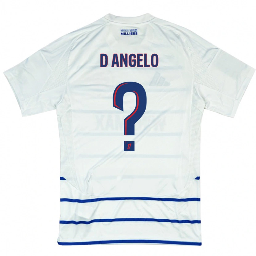 Danxen Niño Camiseta Gianni D'angelo #0 Blanco Azul 2ª Equipación 2024/25 La Camisa