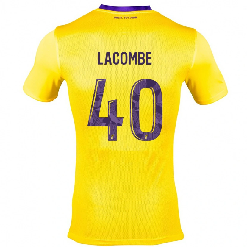 Danxen Niño Camiseta Justin Lacombe #40 Amarillo Morado 2ª Equipación 2024/25 La Camisa