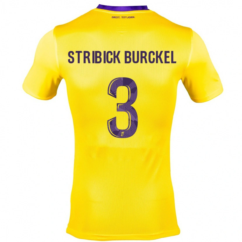 Danxen Niño Camiseta Laetitia Stribick-Burckel #3 Amarillo Morado 2ª Equipación 2024/25 La Camisa