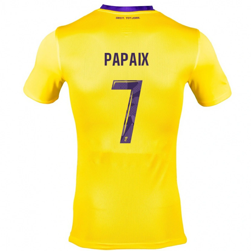 Danxen Niño Camiseta Marie Papaix #7 Amarillo Morado 2ª Equipación 2024/25 La Camisa