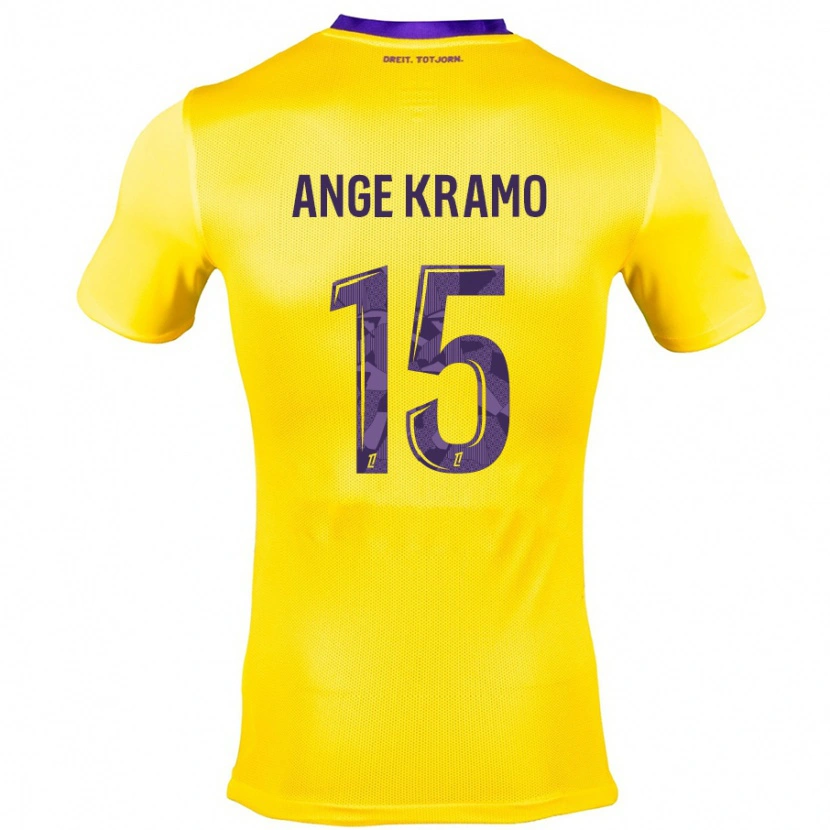 Danxen Niño Camiseta Marie Ange Kramo #15 Amarillo Morado 2ª Equipación 2024/25 La Camisa