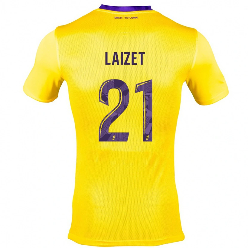 Danxen Niño Camiseta Emma Laizet #21 Amarillo Morado 2ª Equipación 2024/25 La Camisa