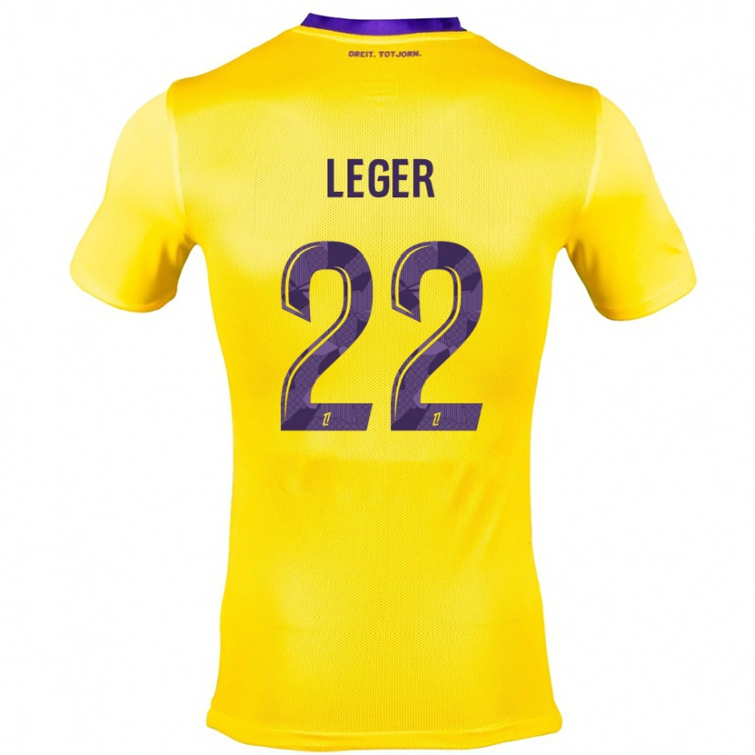 Danxen Niño Camiseta Christelle Léger #22 Amarillo Morado 2ª Equipación 2024/25 La Camisa