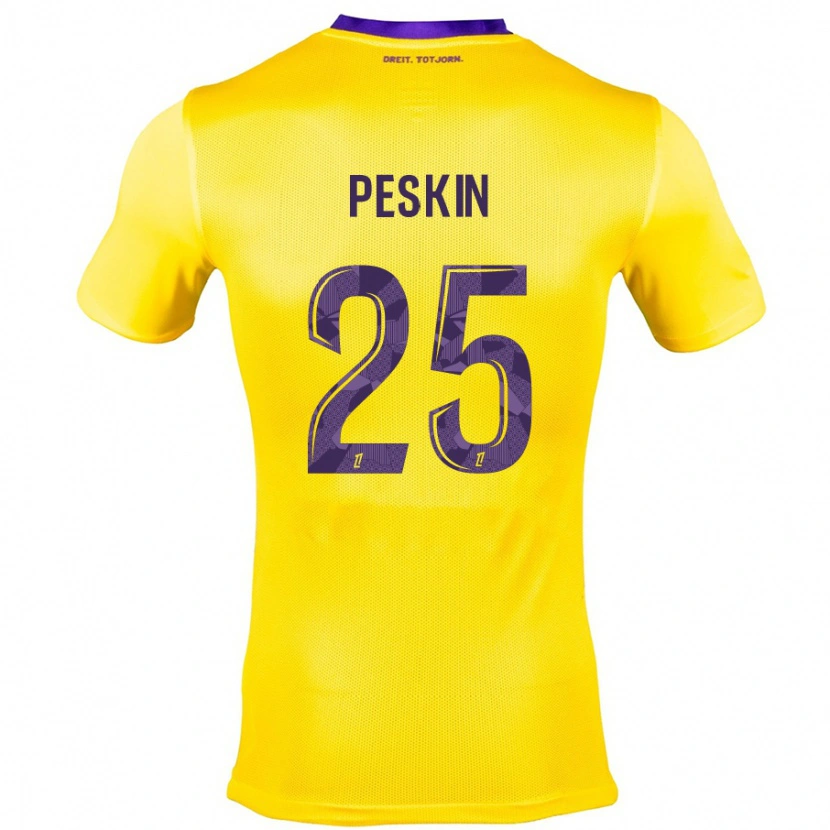 Danxen Niño Camiseta Kelso Peskin #25 Amarillo Morado 2ª Equipación 2024/25 La Camisa