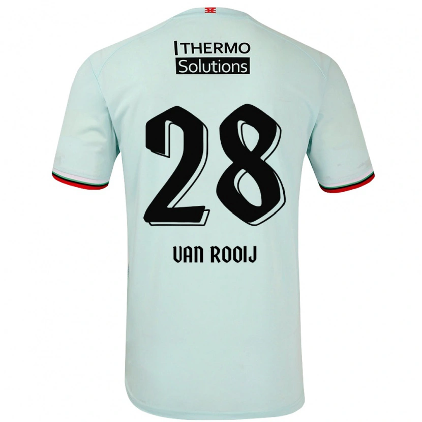 Danxen Niño Camiseta Bart Van Rooij #28 Verde Claro 2ª Equipación 2024/25 La Camisa