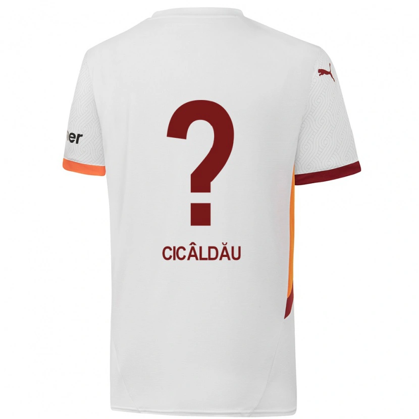 Danxen Niño Camiseta Alexandru Cicâldău #0 Blanco Amarillo Rojo 2ª Equipación 2024/25 La Camisa