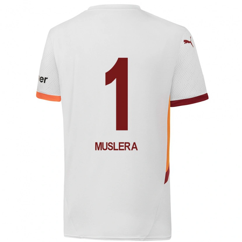 Danxen Niño Camiseta Fernando Muslera #1 Blanco Amarillo Rojo 2ª Equipación 2024/25 La Camisa