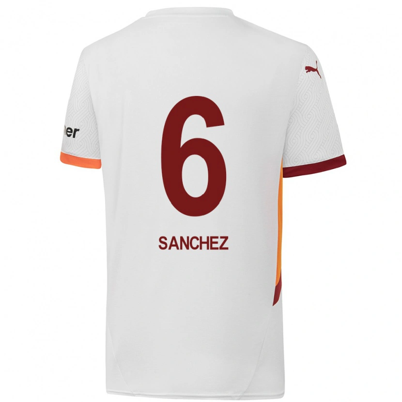 Danxen Niño Camiseta Davinson Sánchez #6 Blanco Amarillo Rojo 2ª Equipación 2024/25 La Camisa