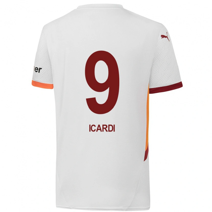 Danxen Niño Camiseta Mauro Icardi #9 Blanco Amarillo Rojo 2ª Equipación 2024/25 La Camisa