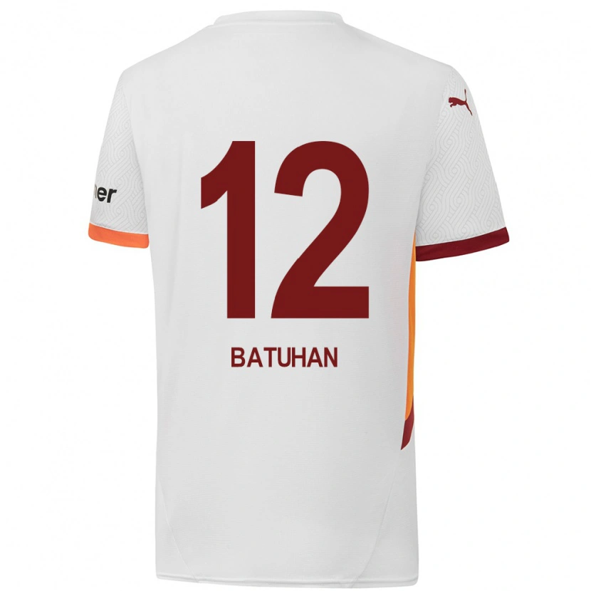 Danxen Niño Camiseta Batuhan Şen #12 Blanco Amarillo Rojo 2ª Equipación 2024/25 La Camisa