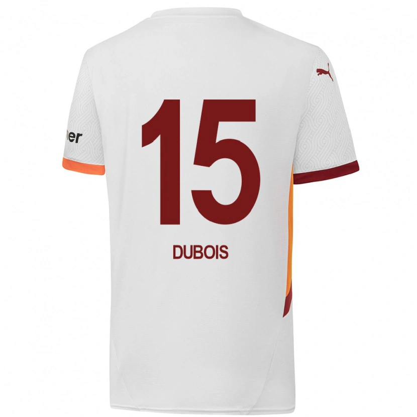 Danxen Niño Camiseta Léo Dubois #15 Blanco Amarillo Rojo 2ª Equipación 2024/25 La Camisa