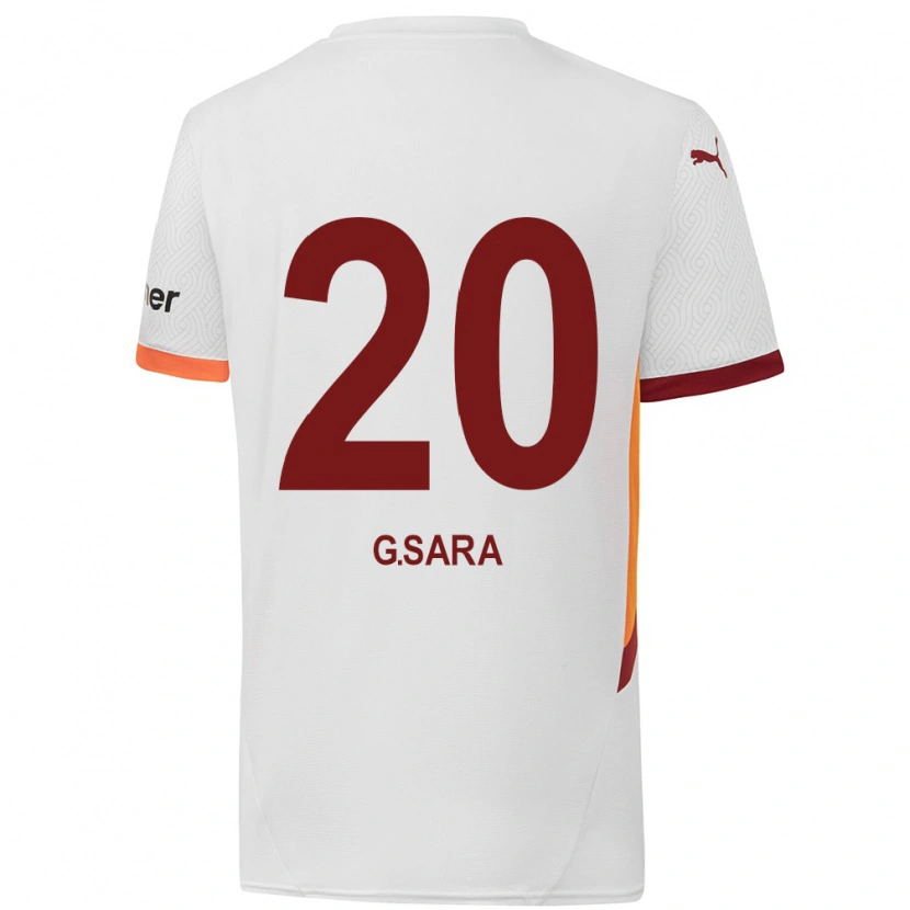 Danxen Niño Camiseta Gabriel Sara #20 Blanco Amarillo Rojo 2ª Equipación 2024/25 La Camisa