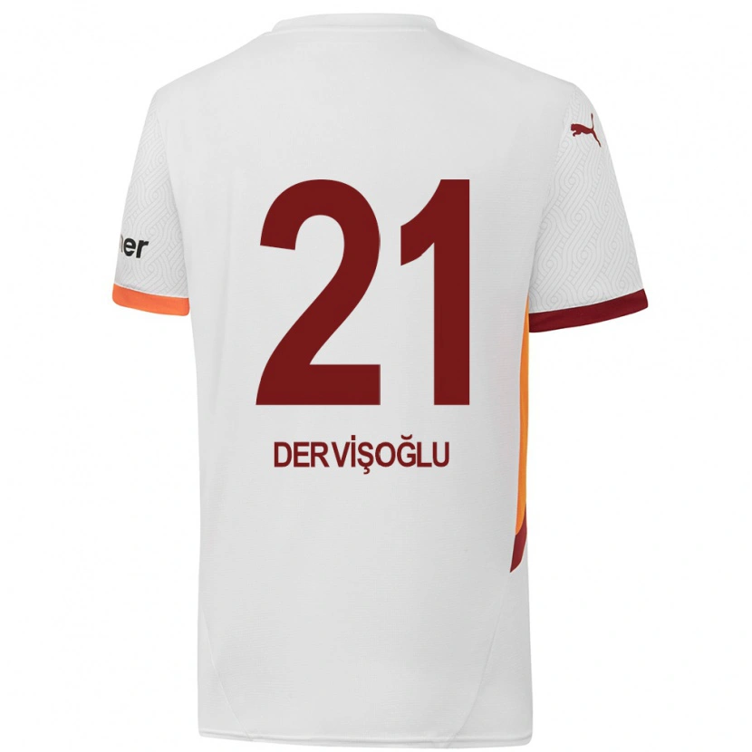 Danxen Niño Camiseta Halil Dervişoğlu #21 Blanco Amarillo Rojo 2ª Equipación 2024/25 La Camisa