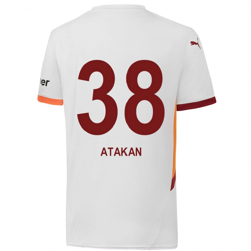 Danxen Niño Camiseta Atakan Ordu #38 Blanco Amarillo Rojo 2ª Equipación 2024/25 La Camisa