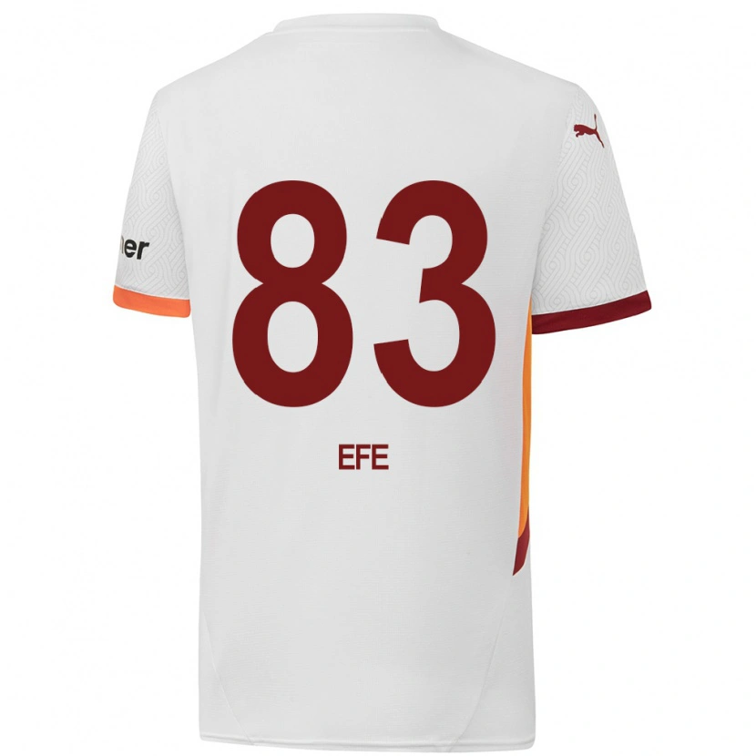 Danxen Niño Camiseta Efe Akman #83 Blanco Amarillo Rojo 2ª Equipación 2024/25 La Camisa