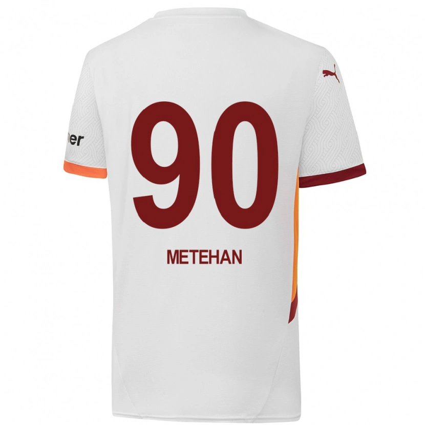 Danxen Niño Camiseta Metehan Baltacı #90 Blanco Amarillo Rojo 2ª Equipación 2024/25 La Camisa