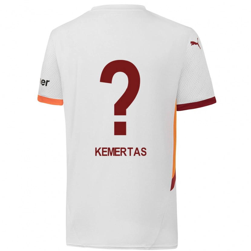 Danxen Niño Camiseta Batın Özden Kemertaş #0 Blanco Amarillo Rojo 2ª Equipación 2024/25 La Camisa