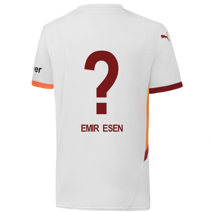 Danxen Niño Camiseta Ali Emir Esen #0 Blanco Amarillo Rojo 2ª Equipación 2024/25 La Camisa