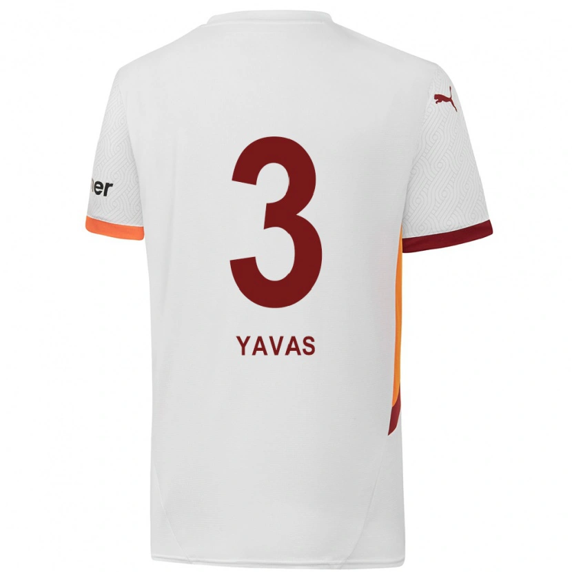 Danxen Niño Camiseta Arda Yavaş #3 Blanco Amarillo Rojo 2ª Equipación 2024/25 La Camisa