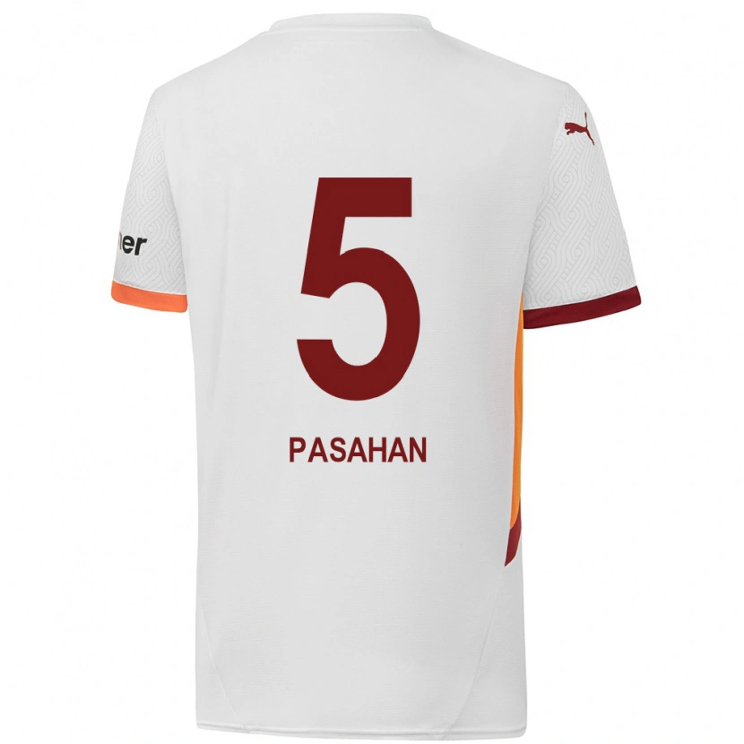 Danxen Niño Camiseta Eren Paşahan #5 Blanco Amarillo Rojo 2ª Equipación 2024/25 La Camisa