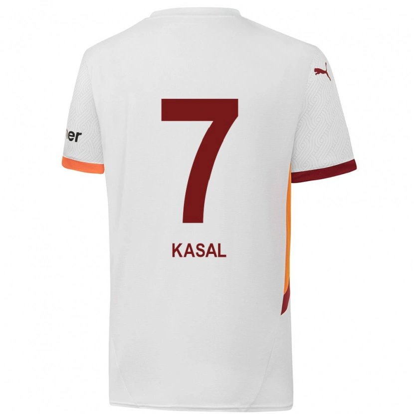 Danxen Niño Camiseta Yasin Kasal #7 Blanco Amarillo Rojo 2ª Equipación 2024/25 La Camisa