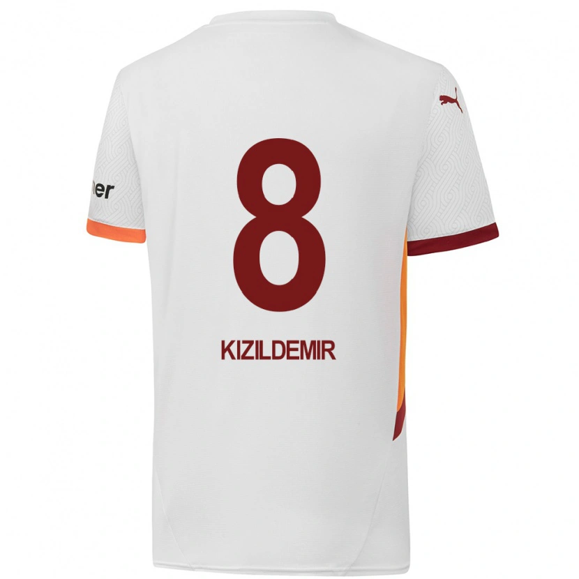 Danxen Niño Camiseta Berk Kızıldemir #8 Blanco Amarillo Rojo 2ª Equipación 2024/25 La Camisa