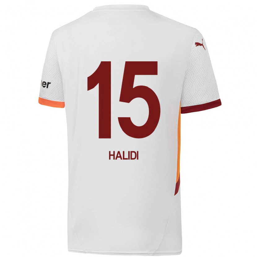 Danxen Niño Camiseta İsa Halidi #15 Blanco Amarillo Rojo 2ª Equipación 2024/25 La Camisa