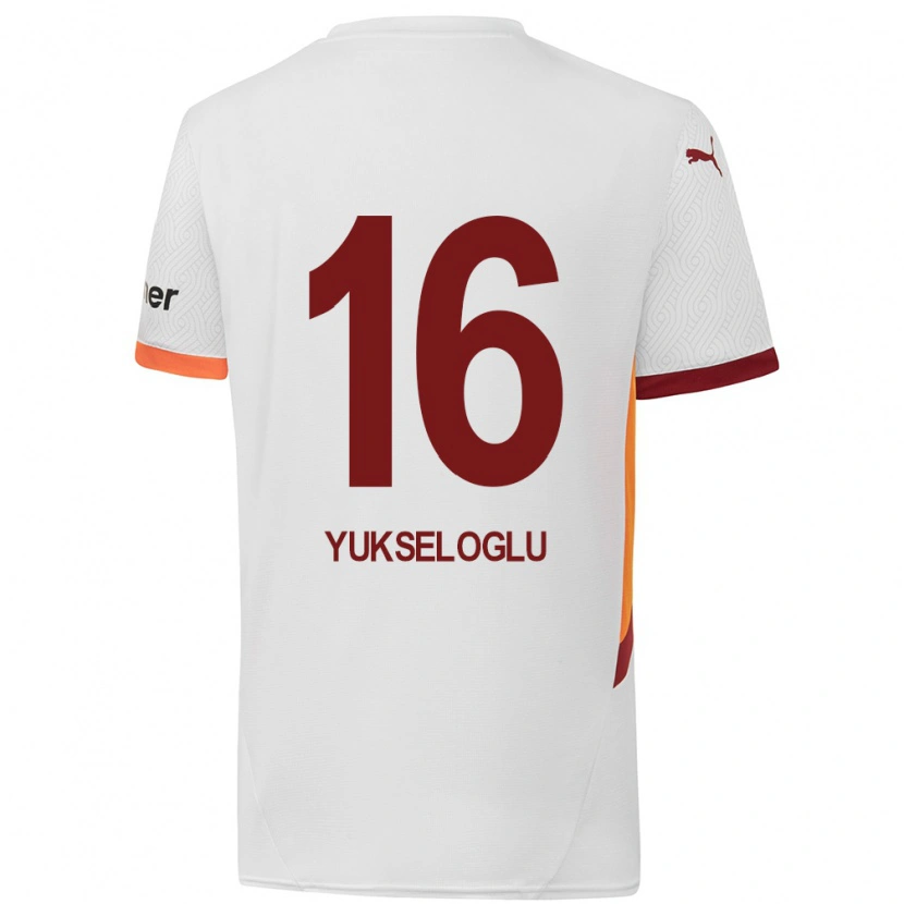 Danxen Niño Camiseta Ayaz Yükseloğlu #16 Blanco Amarillo Rojo 2ª Equipación 2024/25 La Camisa