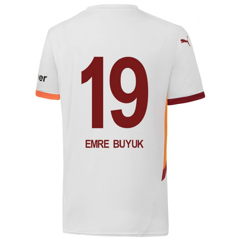 Danxen Niño Camiseta Enes Emre Büyük #19 Blanco Amarillo Rojo 2ª Equipación 2024/25 La Camisa