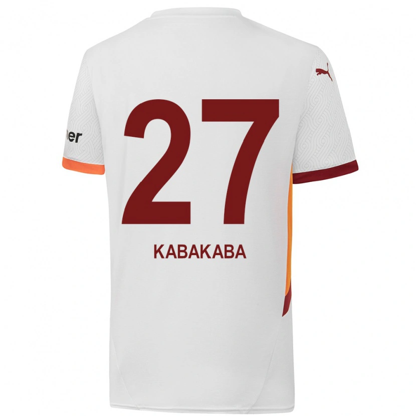 Danxen Niño Camiseta Naomie Kabakaba #27 Blanco Amarillo Rojo 2ª Equipación 2024/25 La Camisa