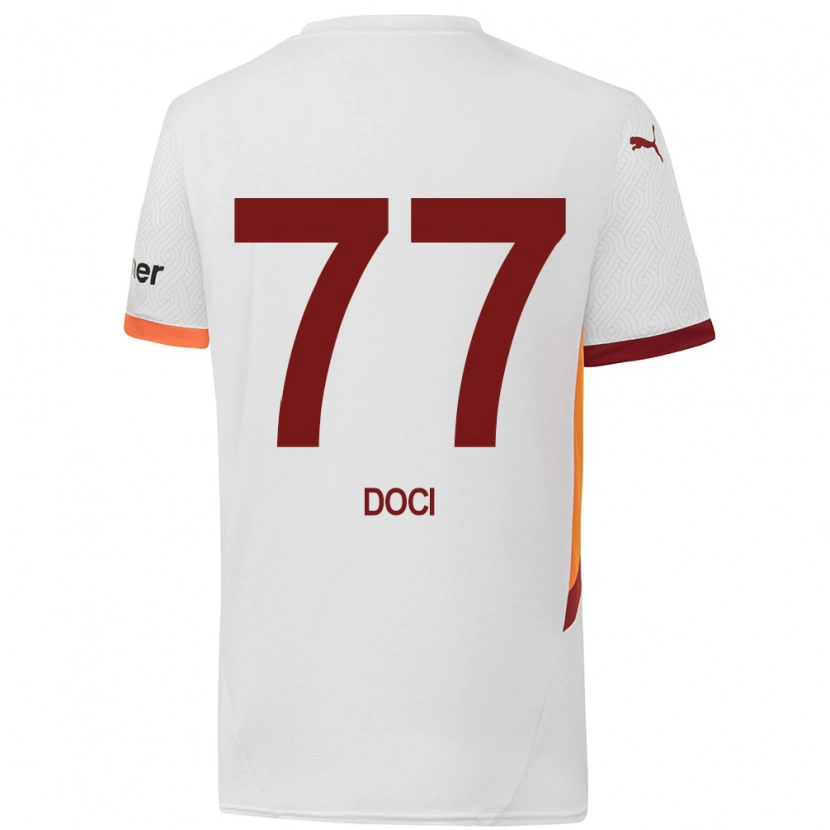 Danxen Niño Camiseta Megi Doci #77 Blanco Amarillo Rojo 2ª Equipación 2024/25 La Camisa