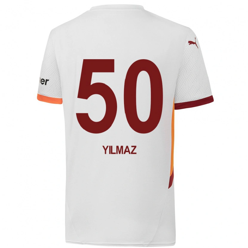 Danxen Niño Camiseta Jankat Yılmaz #50 Blanco Amarillo Rojo 2ª Equipación 2024/25 La Camisa