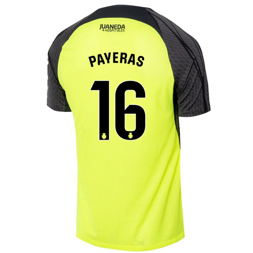 Danxen Niño Camiseta Martí Payeras #16 Verde Fluorescente Negro 2ª Equipación 2024/25 La Camisa