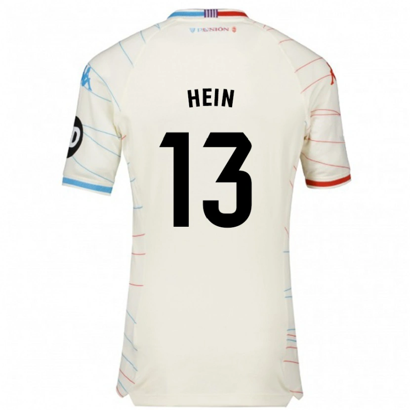 Danxen Niño Camiseta Karl Hein #13 Blanco Rojo Azul 2ª Equipación 2024/25 La Camisa