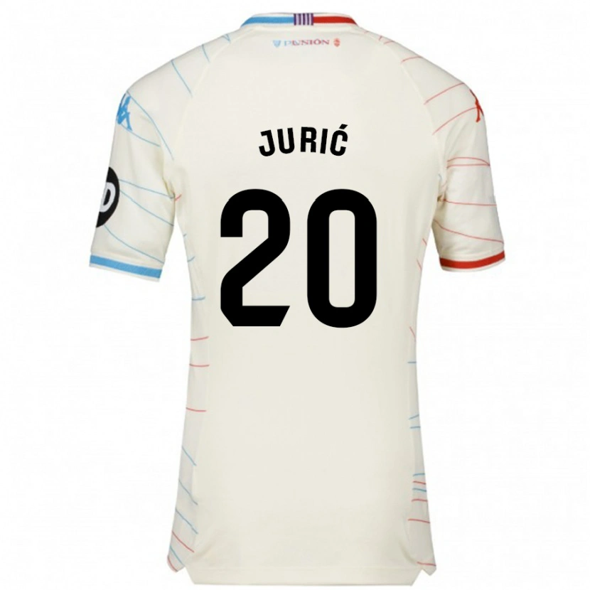 Danxen Niño Camiseta Stanko Juric #20 Blanco Rojo Azul 2ª Equipación 2024/25 La Camisa