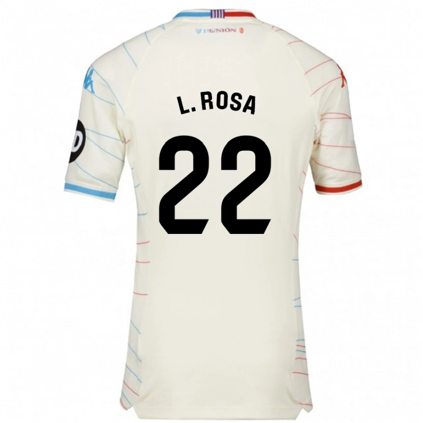 Danxen Niño Camiseta Lucas Rosa #22 Blanco Rojo Azul 2ª Equipación 2024/25 La Camisa