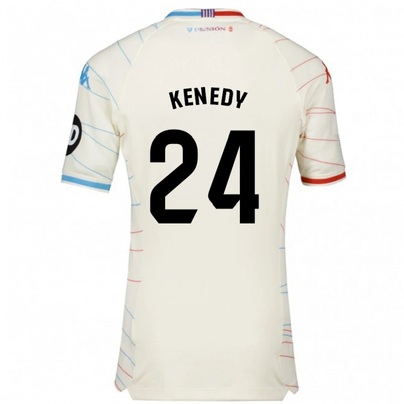 Danxen Niño Camiseta Kenedy #24 Blanco Rojo Azul 2ª Equipación 2024/25 La Camisa