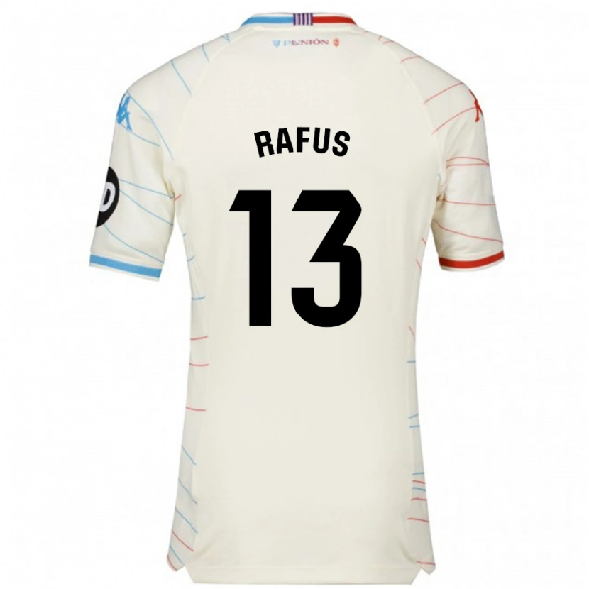 Danxen Niño Camiseta Arnau Rafús #13 Blanco Rojo Azul 2ª Equipación 2024/25 La Camisa