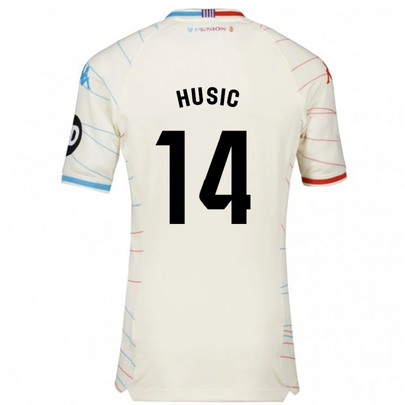 Danxen Niño Camiseta Salih Husic #14 Blanco Rojo Azul 2ª Equipación 2024/25 La Camisa