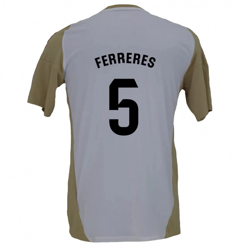 Danxen Niño Camiseta Manolo Ferreres #5 Marrón Blanco 2ª Equipación 2024/25 La Camisa