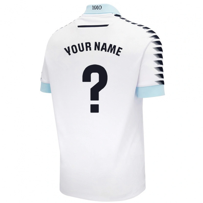 Danxen Niño Camiseta Su Nombre #0 Blanco Azul 2ª Equipación 2024/25 La Camisa