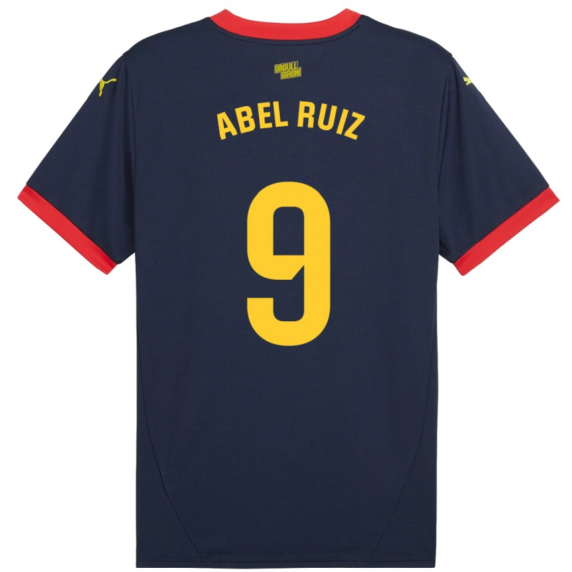 Danxen Niño Camiseta Abel Ruiz #9 Azul Marino Rojo 2ª Equipación 2024/25 La Camisa