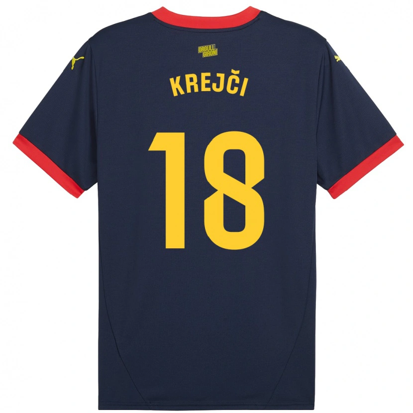 Danxen Niño Camiseta Ladislav Krejci #18 Azul Marino Rojo 2ª Equipación 2024/25 La Camisa