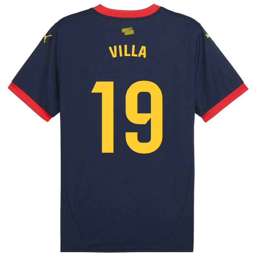 Danxen Niño Camiseta Toni Villa #19 Azul Marino Rojo 2ª Equipación 2024/25 La Camisa