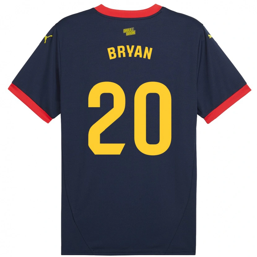 Danxen Niño Camiseta Bryan Gil #20 Azul Marino Rojo 2ª Equipación 2024/25 La Camisa