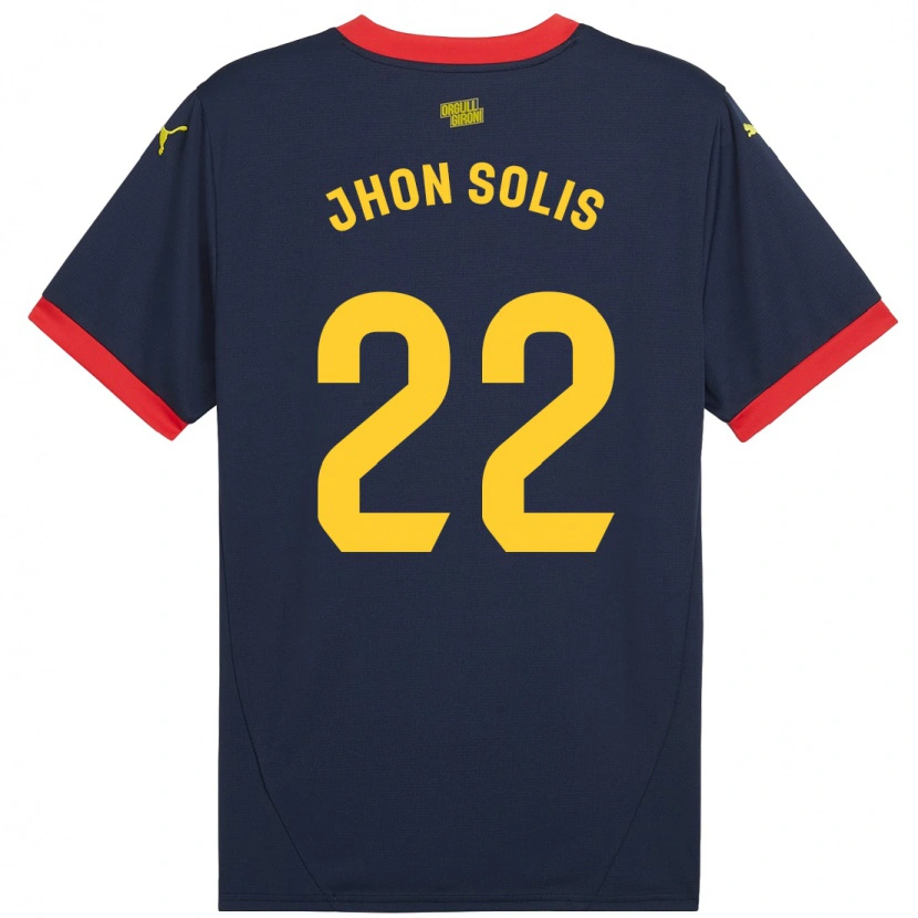 Danxen Niño Camiseta Jhon Solís #22 Azul Marino Rojo 2ª Equipación 2024/25 La Camisa