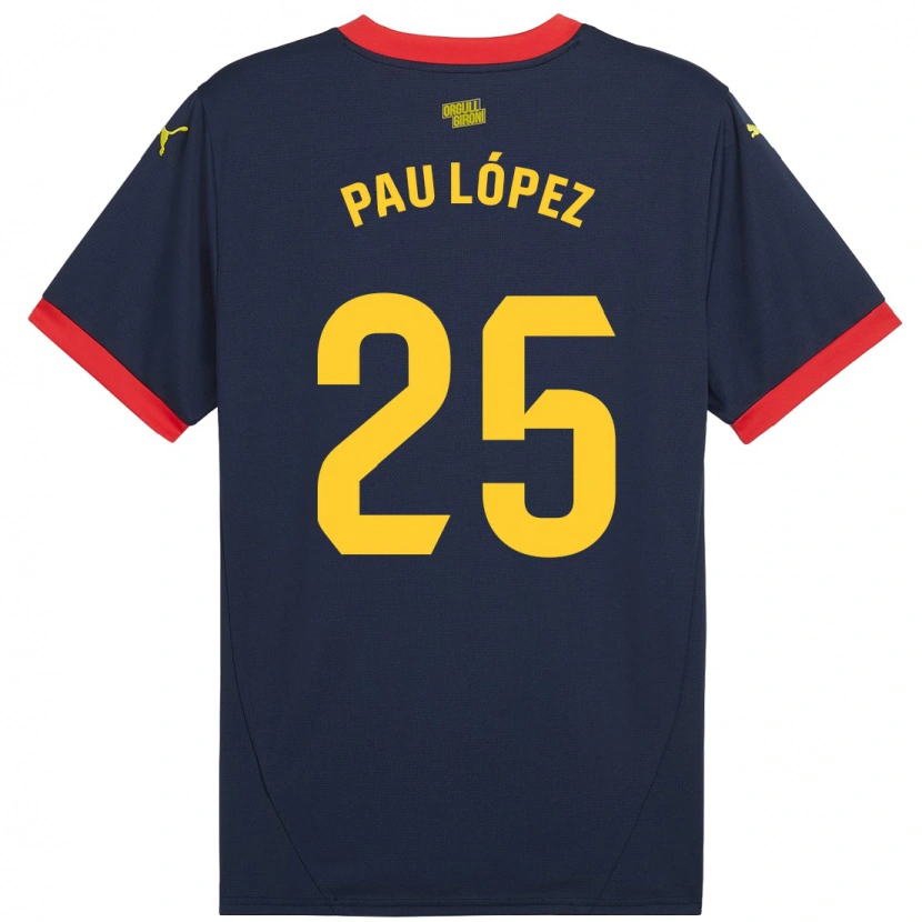 Danxen Niño Camiseta Pau López #25 Azul Marino Rojo 2ª Equipación 2024/25 La Camisa