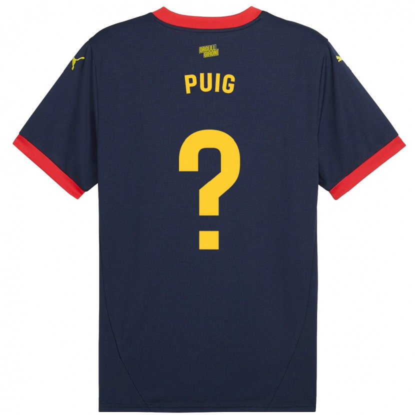 Danxen Niño Camiseta Sergi Puig #0 Azul Marino Rojo 2ª Equipación 2024/25 La Camisa