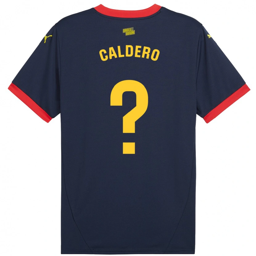 Danxen Niño Camiseta Nil Calderó #0 Azul Marino Rojo 2ª Equipación 2024/25 La Camisa